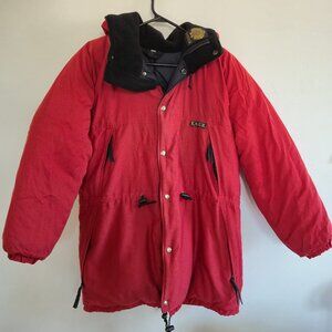 Vintage unisex Kanuk Red hooded Parka, Made in Canada, retro eclectic grandpa